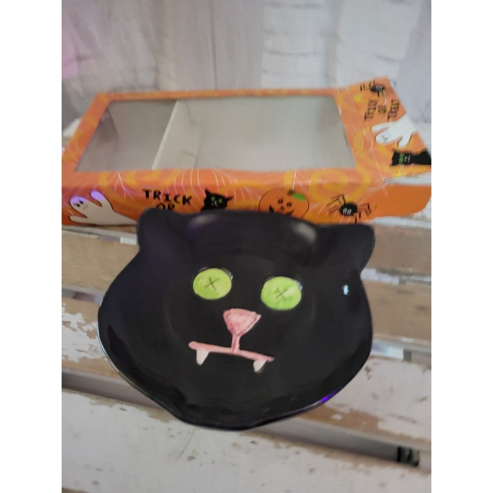 Vintage May cat Halloween plate field sweet spot trinket candy‎ 2005